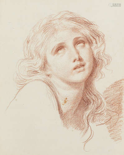 Study of the head of a girl Jean Baptiste Greuze(Tournus 1725-1805 Paris)