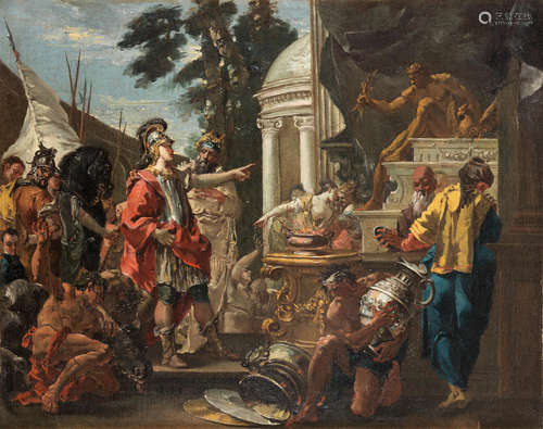 Alexander paying homage to Jupiter at the Temple of Jupiter Giustino Menescardi(Milan 1720-1776 Venice)