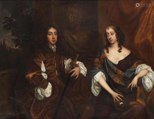 A double portrait of Arthur Capel, 1st Earl of Essex and Elizabeth, Countess of Essex, Studio of Sir Peter Lely(Soest 1618-1680 London)