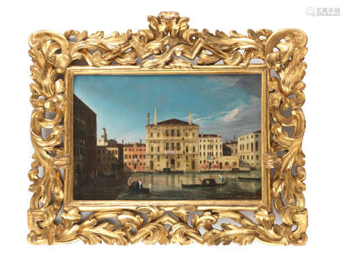The Grand Canal with the Palazzo Balbi seen from the east in a carved and gilt wood frame Attributed to Apollonio Domenichini(Venice circa 1740-1760), formerly known as the Master of the Langmatt Foundation Views