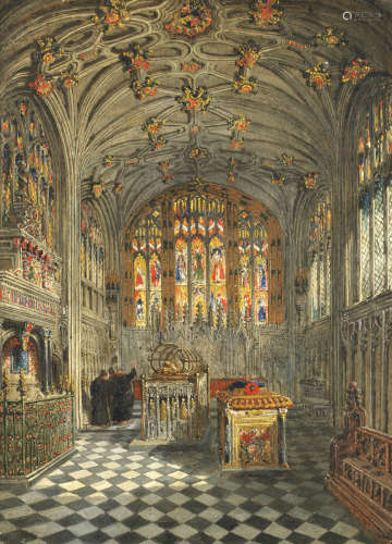 Beauchamp chapel, Warwick; a pair  each 35.6 x 25.4cm (14 x 10in).(2) Joseph Murray Ince(British, 1806-1859)