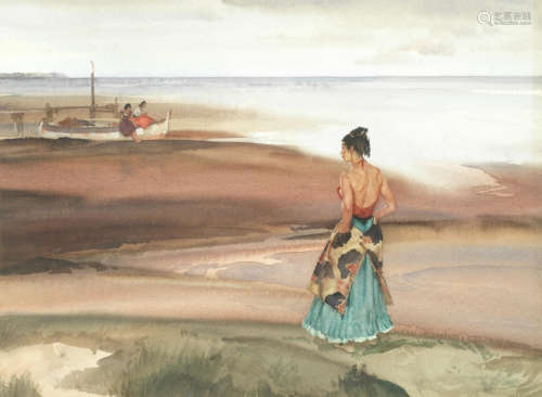 'Romira and two children' Sir William Russell Flint, RA, PRWS(British, 1880-1969)