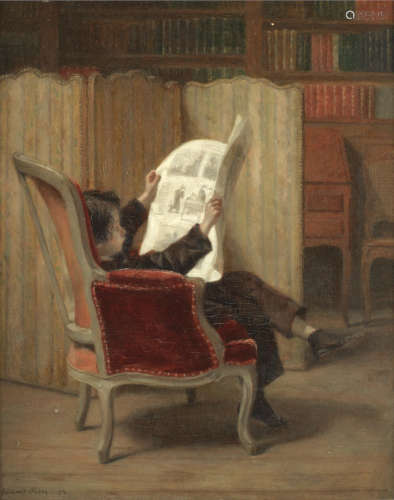 Le jeune universitaire; le petit journaliste the first 26.7 x 21cm (10 1/2 x 8 1/4in); the second 25.4 x 20.3cm (10 x 8in).(2) Pierre Edouard Frère(French, 1819-1886)