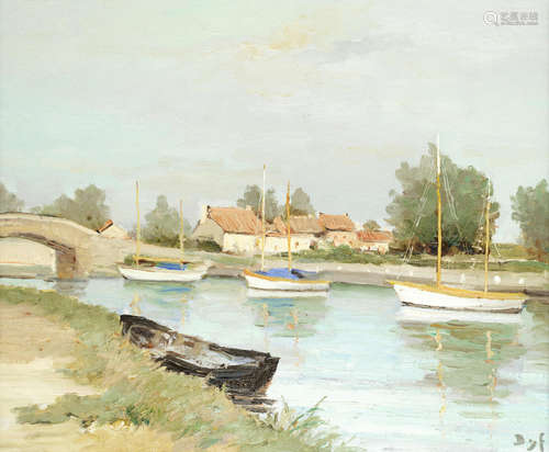 Pont sur le canal du Midi à Aygues Morte Marcel Dyf(1899-1985)