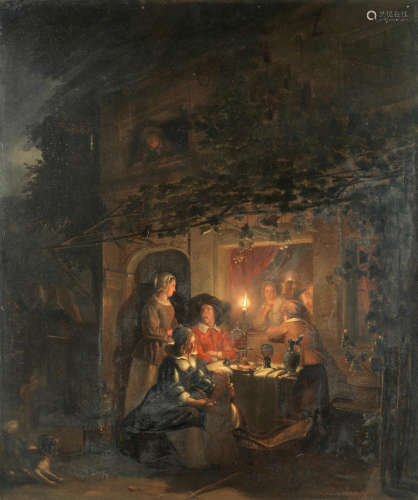 An evening repast Petrus Kiers(Dutch, 1807-1875)