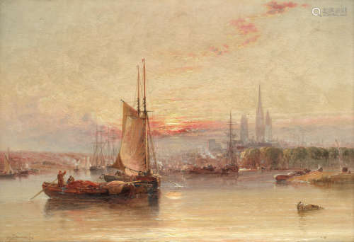 'Rouen, evening' Arthur Joseph Meadows(British, 1843-1907)