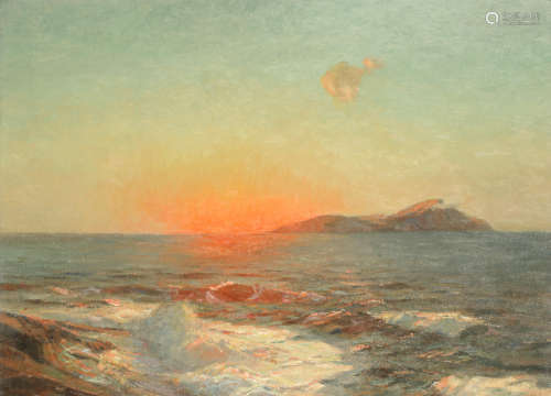 Sunset at sea Julius Olsson(British, 1864-1942)