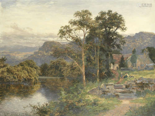 By the river Benjamin Williams Leader, RA(British, 1831-1923)