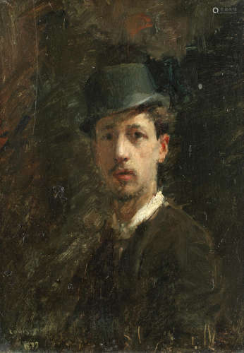 Portrait, possibly the artist at 18 years old Louis Picard(French, 1861-1940)