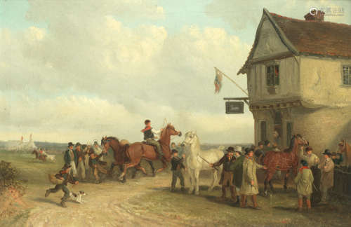 The horse fair outside the Swan Inn Thomas Smythe(British, 1825-1906)