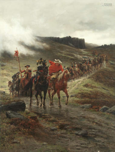'The return from a raid' Ernest Crofts, RA(British, 1847-1911)