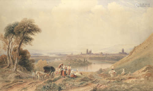 An extensive landscape with Rouen in the distance Peter De Wint, OWS(British, 1784-1849)