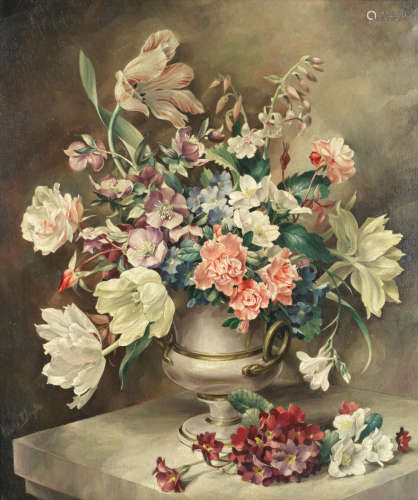 Still life of flowers Harold Clayton(British, 1896-1979)