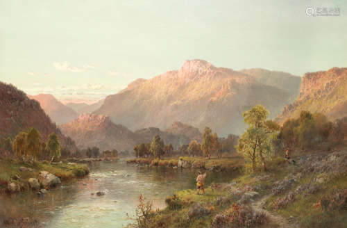 'Sunset - a trout stream near Callander' Alfred de Bréanski Snr(British, 1852-1928)