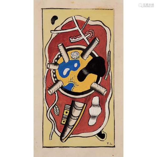 ƒ Fernand Léger (1881-1955) Sans titre, vers 1940 Gouache, brush and India ink over pencil on paper; monogrammed lower right 9 15/16 x