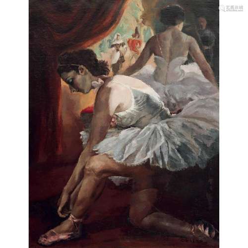 Jean Louis Marcel Cosson (1878-1956) Ballerine, vers 1937 Oil on canvas; signed lower right 45 11/16 x 35 7/16 in