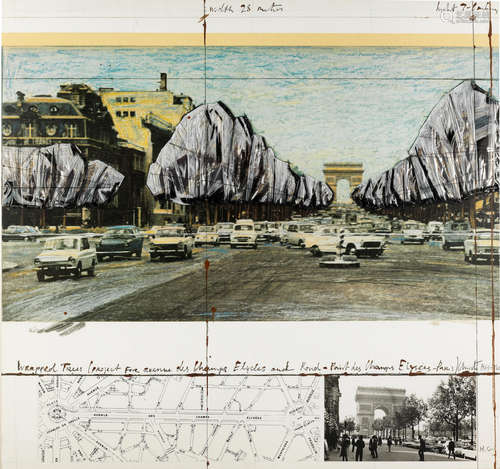 Wrapped Trees, Project for the Avenue des Champs-Elysees, Paris Christo & Jeanne-Claude(American, born 1935; 1935-2009)