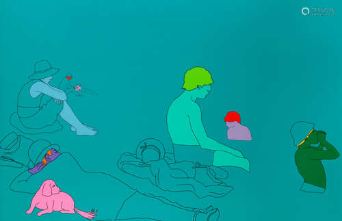 Deconstructing Seurat (turquoise green) Michael Craig-Martin(Irish, born 1941)