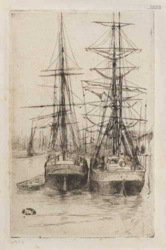 The Two Ships James Abbott McNeill Whistler(American, 1834-1903)
