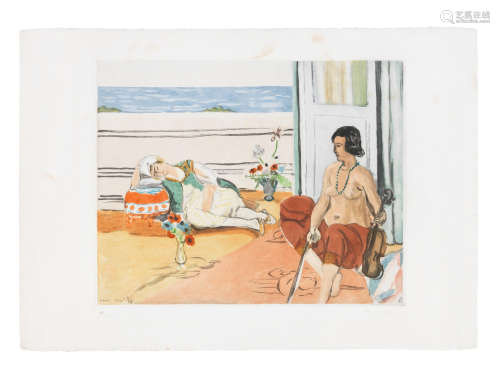 Odalisque sur la Terrasse  After Henri Matisse(1869-1954) by Jacques Villon (1875-1963)