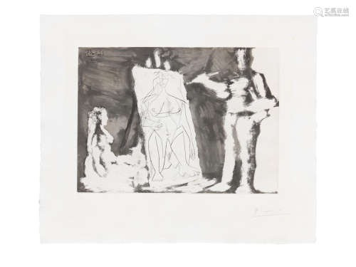 Peintre et sa toile, avec un Modèle Pablo Picasso(Spanish, 1881-1973)
