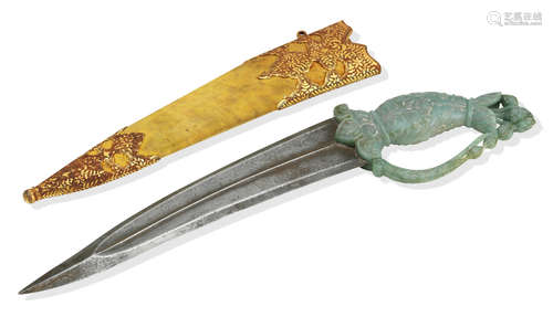 India, 20th century A Mughal style jade-hilted dagger