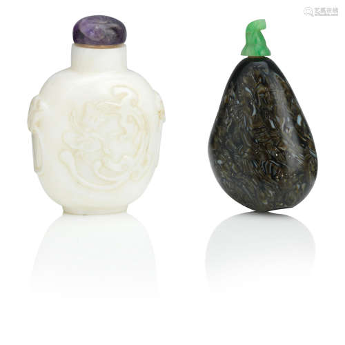 Two glass snuff bottles
