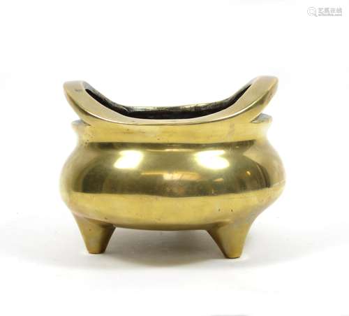 Xuande six-character mark but 19th century A bronze incense burner