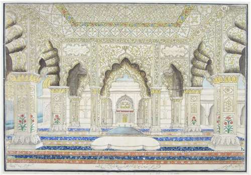 Company School, early 19th century The interior of the Diwan I'Khas (Red Fort, Delhi)