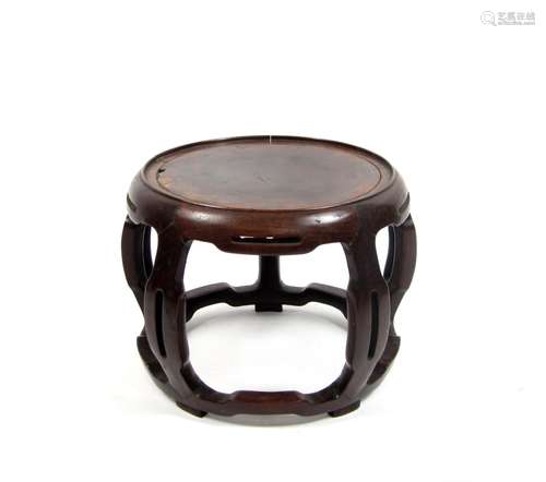 19th century A burlwood and hardwood vase stand