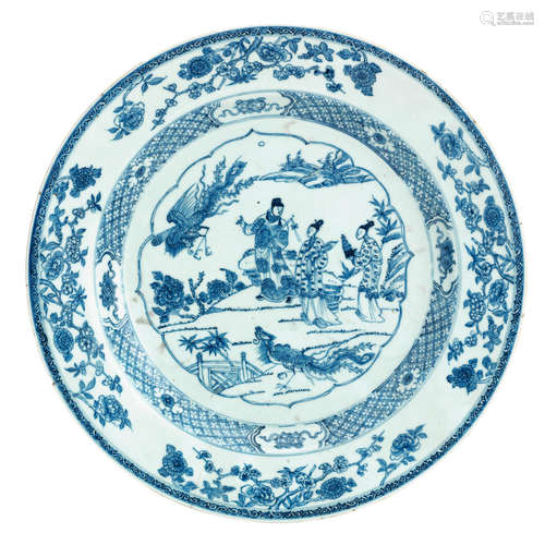 18th century A blue and white charger