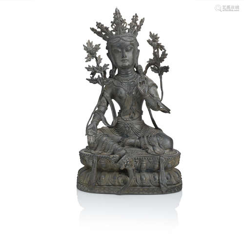 Sino-Tibetan, 19th century A bronze figure of the Green Tara