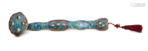 A cloisonné enamel ruyi sceptre