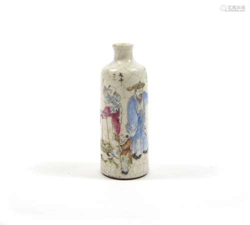 Qianglong four-character seal mark but later A soft paste porcelain famille rose snuff bottle