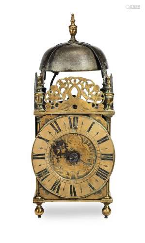 A rare late 17th century brass lantern clock Unsigned, but attributable to James Ogden of Soyland (Halifax)