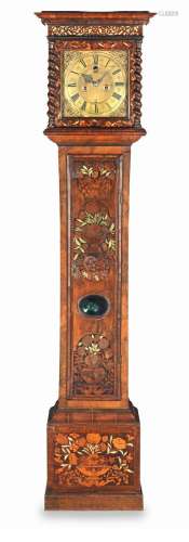 A 17th Century walnut and marquetry long case clock with lunar indication   Joseph Norris, Abingdon
