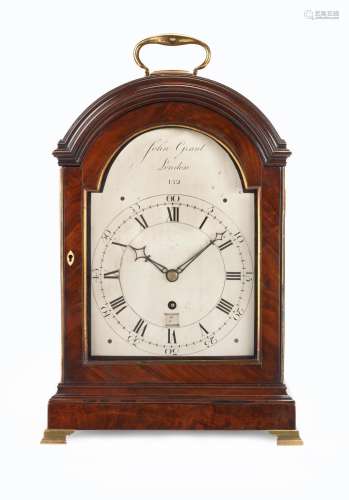 A fine and rare third quarter of the 18th century mahogany quarter repeating table timepiece with deadbeat escapement  Grant, Fleet Street. Supplied by Thwaites circa 1769.