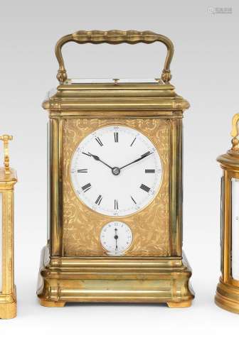 A good and rare late 19th century French bell-striking giant carriage clock with alarm  Numbered 6375