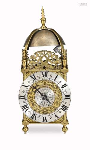 A mid 17th century brass lantern clock  Thomas Knifton, London