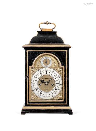 A good mid 18th century ebonised quarter repeating table clock  Jacob Massy, Leicester Fields, London