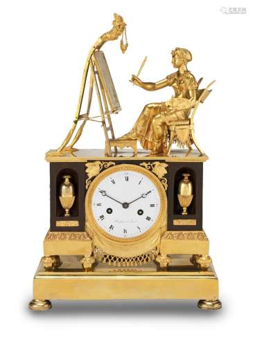 A fine early 19th century French ormolu and patinated bronze mantel clock Magloire A Lyon