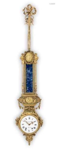 A rare late 19th century French lapis-lazuli mounted ormolu wall clock  P.Sormani, Paris