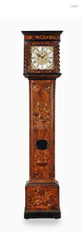 A late 17th century walnut and marquetry longcase clock with ten inch dial Robert Seignior, London