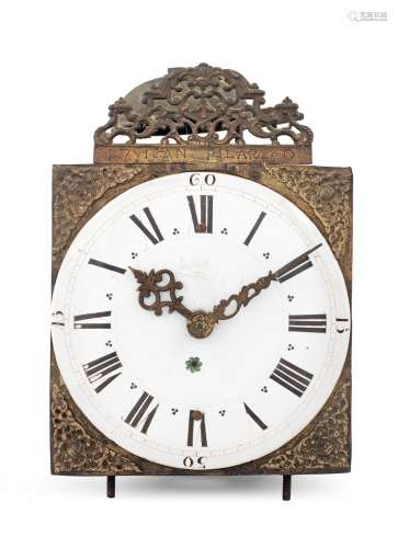 A mid 18th century French chamber clock with enamel dial, dated 1750 Jean Pilar, 1750