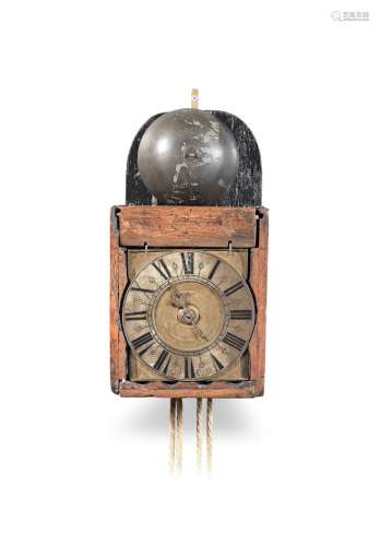 A rare late 17th century weight driven hooded wall clock  Rich(ard) Tracy