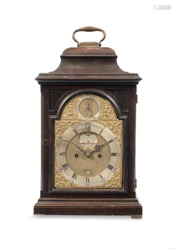 A good mid 18th century mahogany quarter repeating table clock with six pillar movement John Sterland, Nottingham