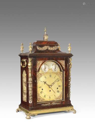 A good late 18th century brass mounted mahogany musical table clock John Taylor, London