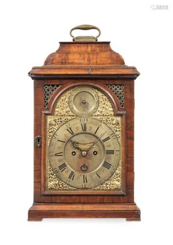 A second half of the 18th century walnut quarter repeating table clock  Richard Purrat, Newport Pagnel