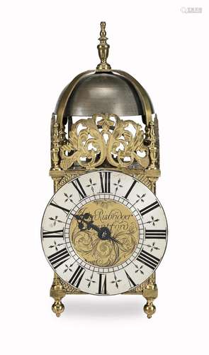 An early 18th century single-handed striking lantern clock  John Risbridger, Brentford (Middlesex)