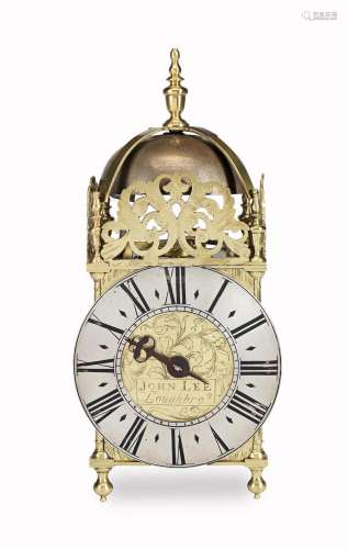 interesting lantern clock with knife-edge pendulum verge escapement  John Lee, Loughborough